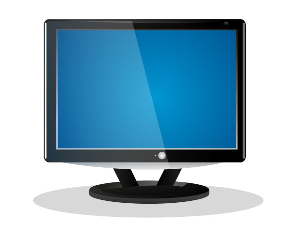 Vector Flat Screen LCD Television Illustration