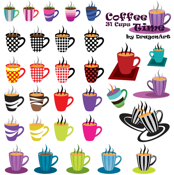 Coffee Time: 31 Cups Vector Set