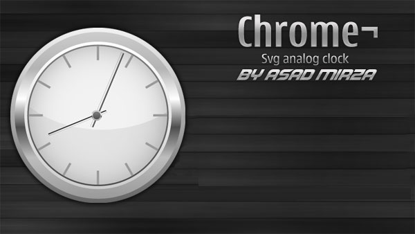 Vector Chrome Svg Analog Clock