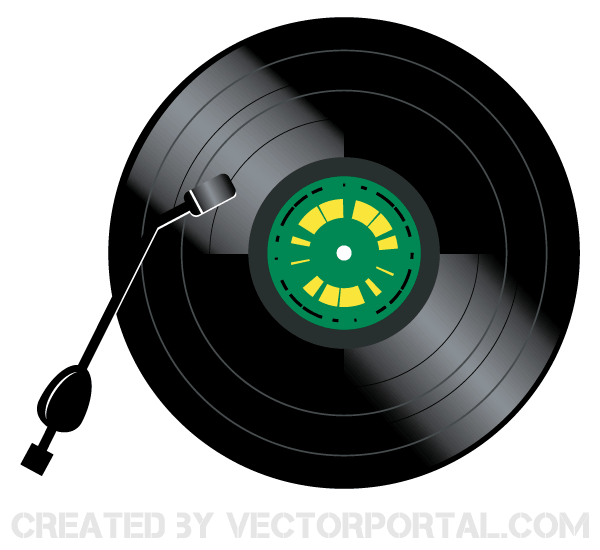 Vector Vintage Vinyl Record Player