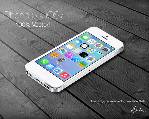 iPhone5 and iOS7 Illustration