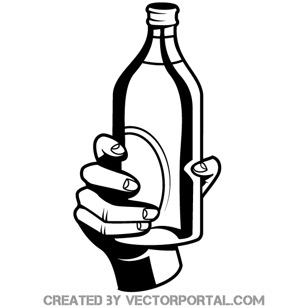 Hand Holding a Bottle Vector