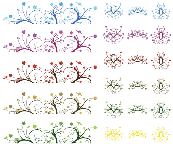 Vectorcurly Leaf Ornaments