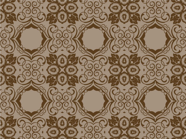 Brown Seamless Floral Wallpaper