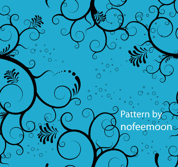 Seamless Pattern Floral With Blue Background