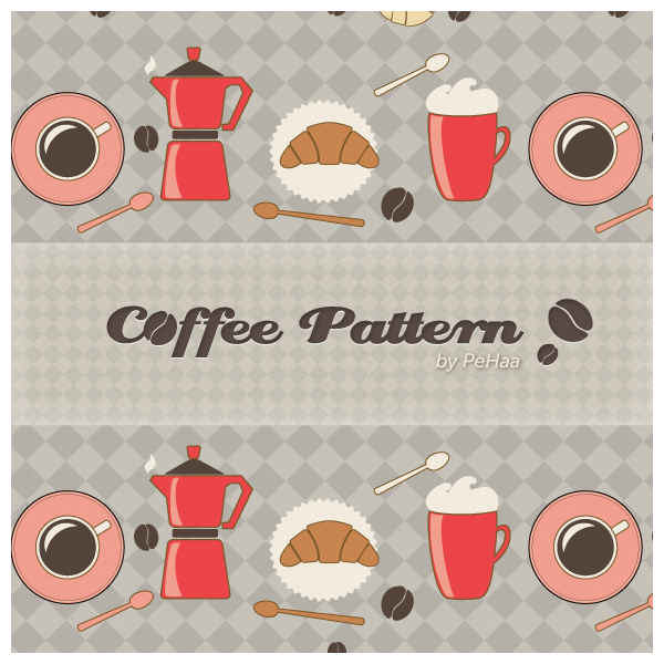 Morning Coffee Pattern – Free Resources for Photoshop and Illustrator