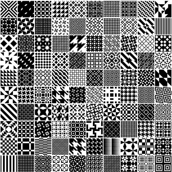 Vector Monochrome Geometric Patterns