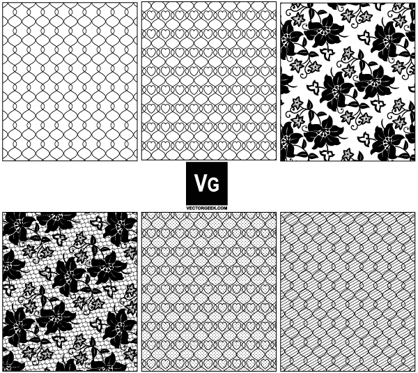 Vector Lace and Mesh Pattern Swatches