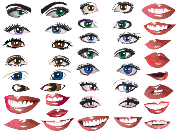 Eyes &Amp; Mouths Vector
