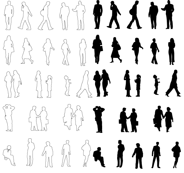 People Silhouettes Vector Free Pack