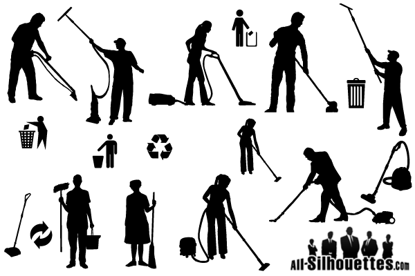 Cleaner Silhouettes Vector Free Clip Art