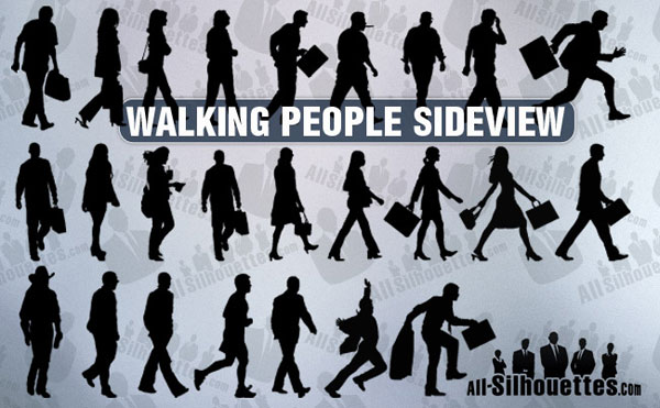 Free Vector Walking People Silhouette
