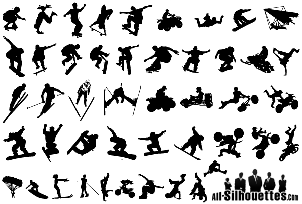 Free Extreme Sports Silhouettes Vector Art