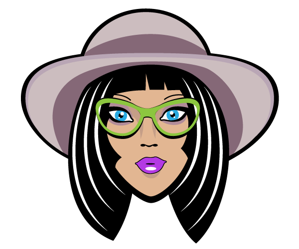 Vector Beautiful Girl with Retro Glasses