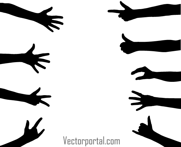 Hand Gesture Vector Silhouettes