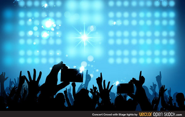 Vector Concert Crowd Background Image