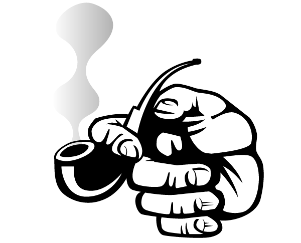 Vector Hand Holding a Smoking Pipe
