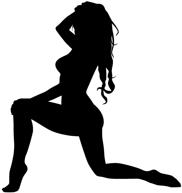 Vector Woman on One Knee Silhouette