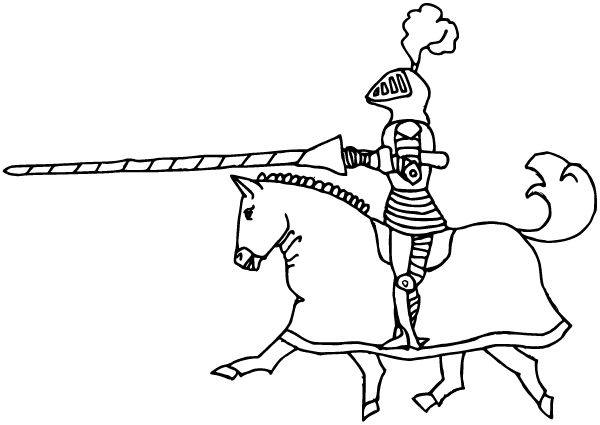 Vector Medieval Knight on Horse Image