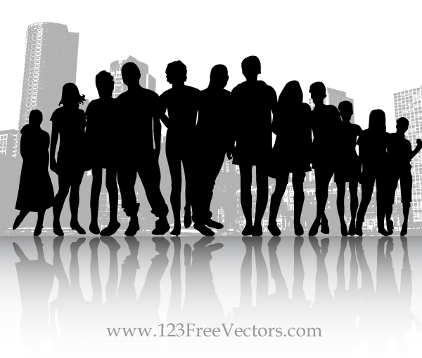 Free Vector Crowd People in the City