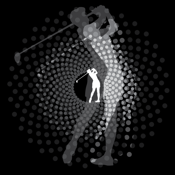 Golfer Swinging Silhouette Vector