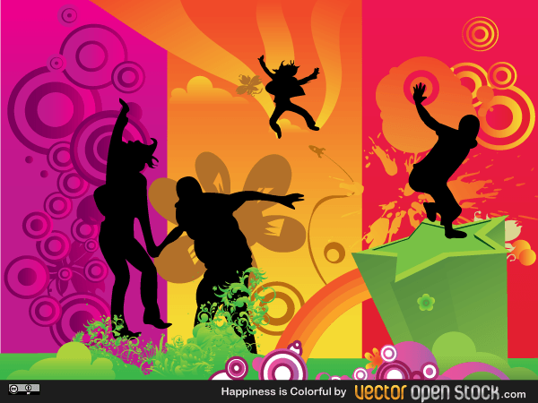 Happiness is Colorful Vector Illustration