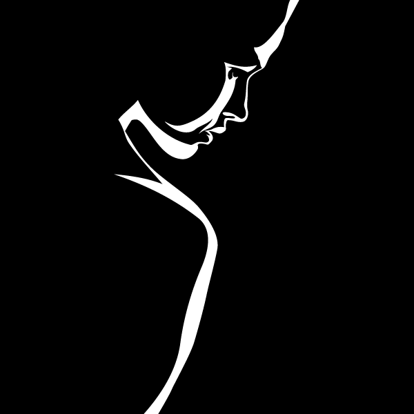Woman Silhouette on Black