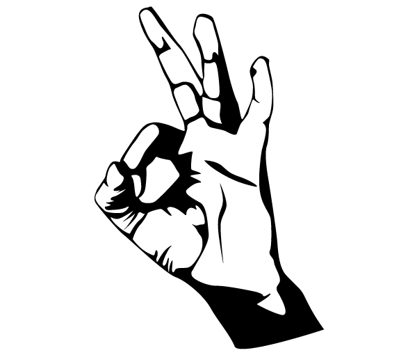 Hand Ok Sign Vector Image