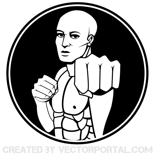 Martial Arts Fighter Vector Clip Art