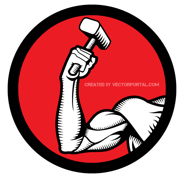 Hand with Hammer Vector