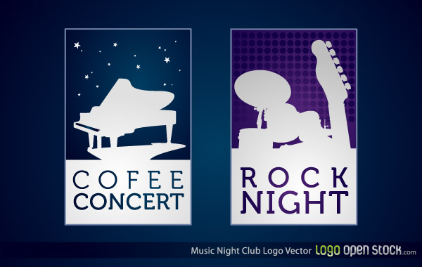 Music Night Club Logo Vector