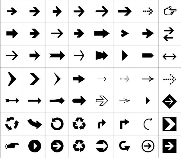 56 Arrow Symbols & Icons Vector Free