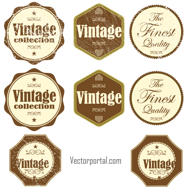 Vector Vintage Grunge Stickers