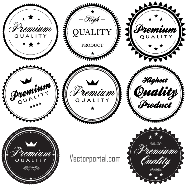 Vector Vintage Premium Quality Labels and Stickers