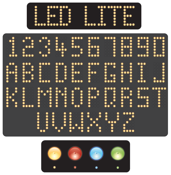 Vector Led Alphabet and Numbers
