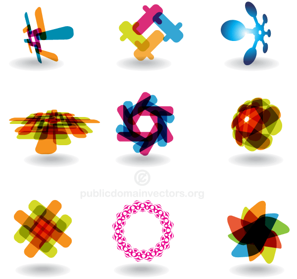 Vector Colorful Abstract Logotype Design Shapes