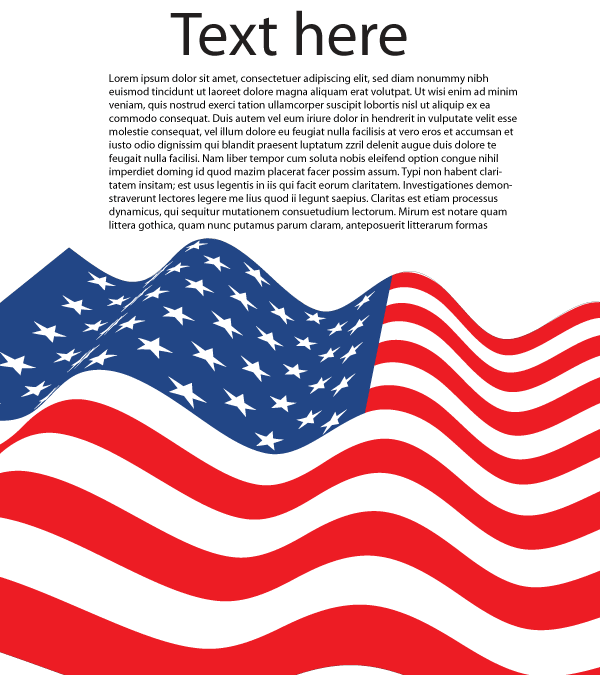 American Flag Letter Size Vector