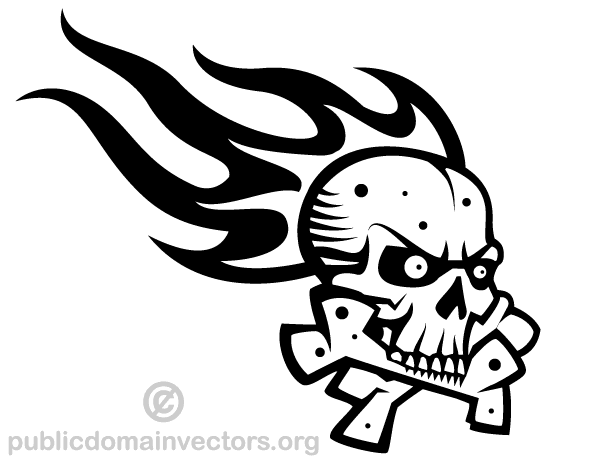 Vector Skull with Flame