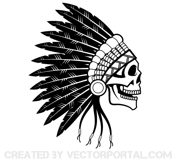 Indian Chief Skull Vector