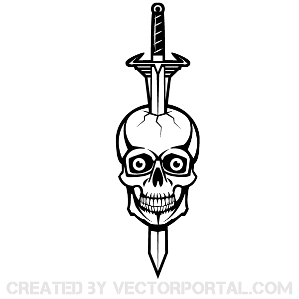 Stabbing Skulls with Knife Vector
