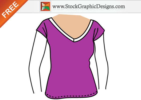 Girls Free Vector T-shirt Template Design