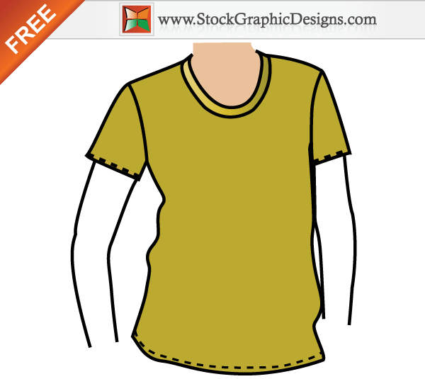 Apparel T-shirt Mockup Template Free Vector