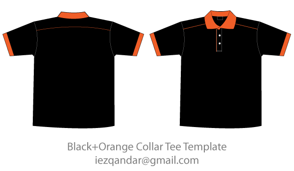 Vector Black & Orange Collar T-Shirt Template