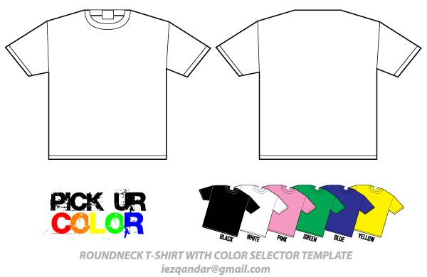 Round Neck T-Shirt Template Vector Illustrator Pack
