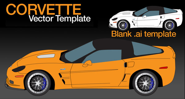 Corvette ZR1 Vector Template