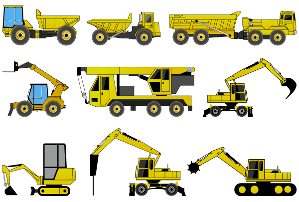 Vector Construction Machines Illustrator Pack 2