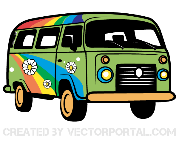 Hippie Van Vector Image