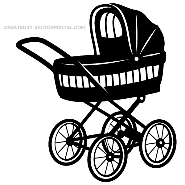 Baby Stroller Vector Image