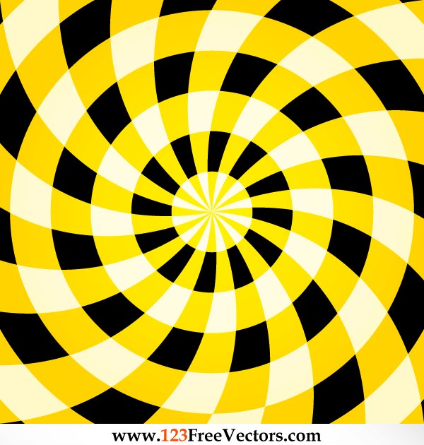 Colorful Optical Illusion Yellow Background Vector