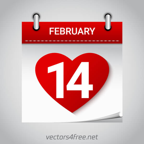 Valentine’s Day February 14 Heart Calendar Icon